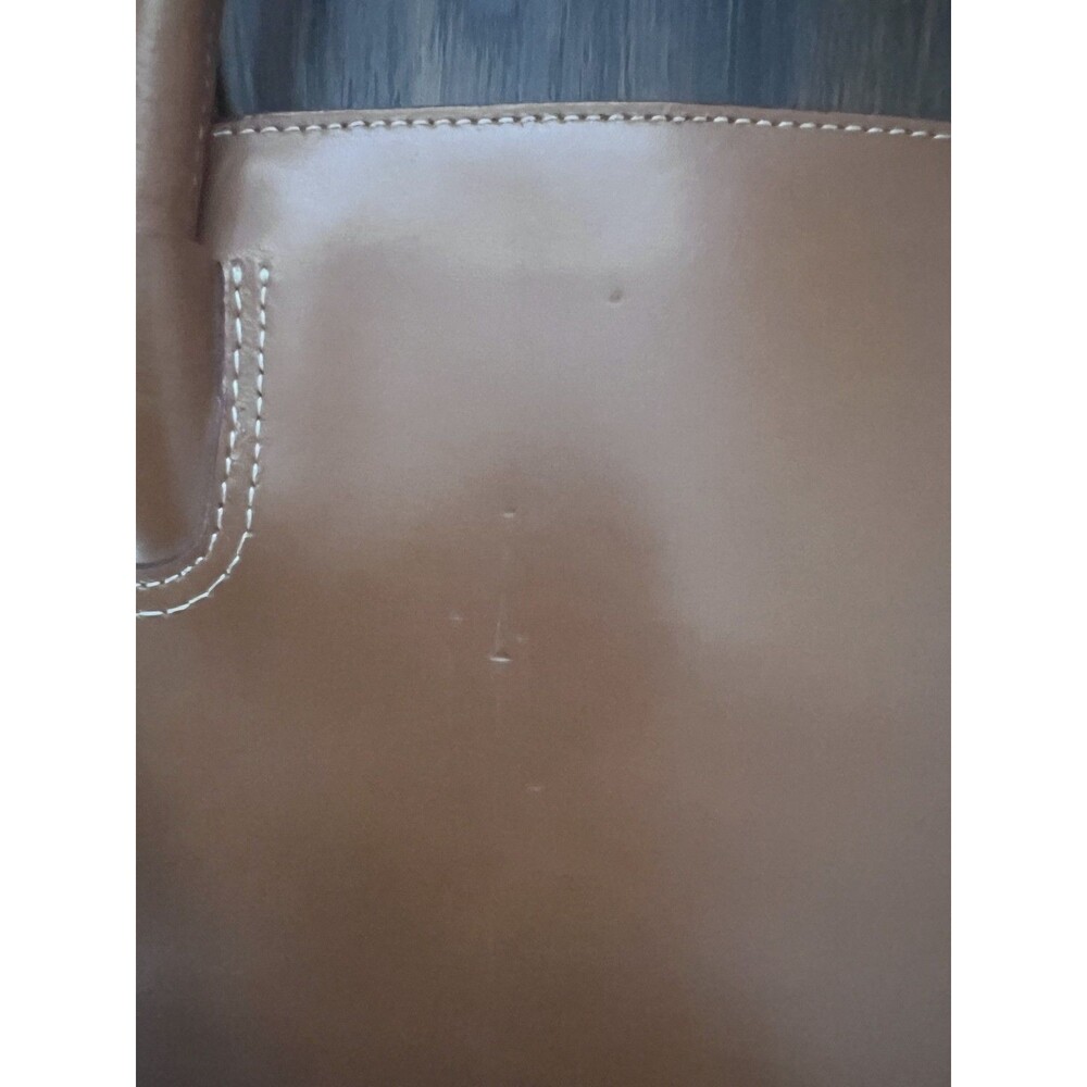 Lodis Audrey Milano Camel Leather Tote Bag Shoulder Laptop Travel Purse - Picture 8 of 11